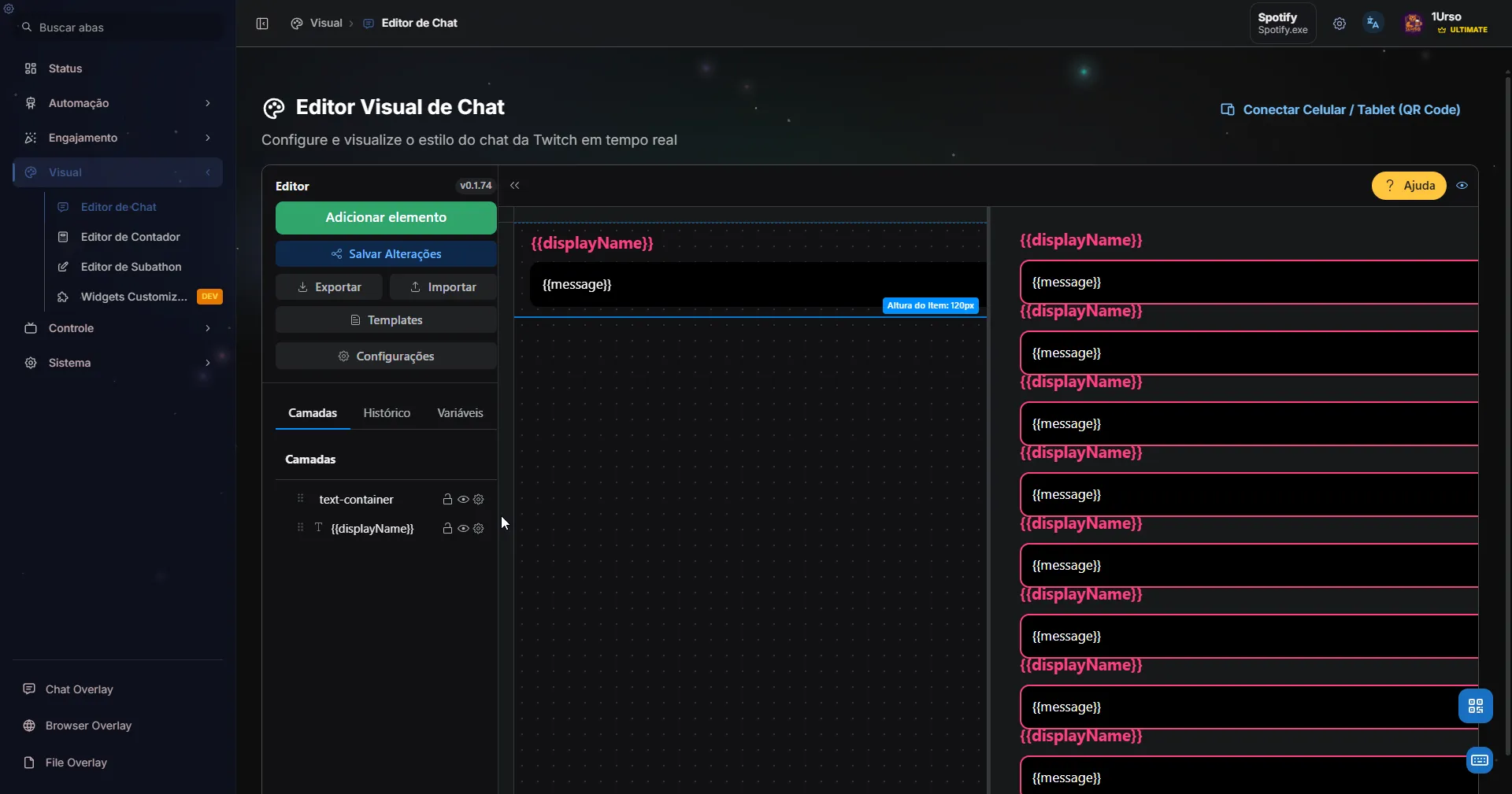 Editor de Interface Atualizado